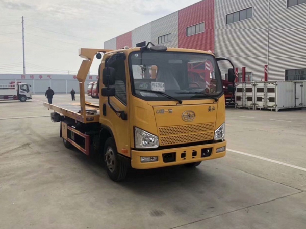 國六解放J6F藍牌清障車一拖二