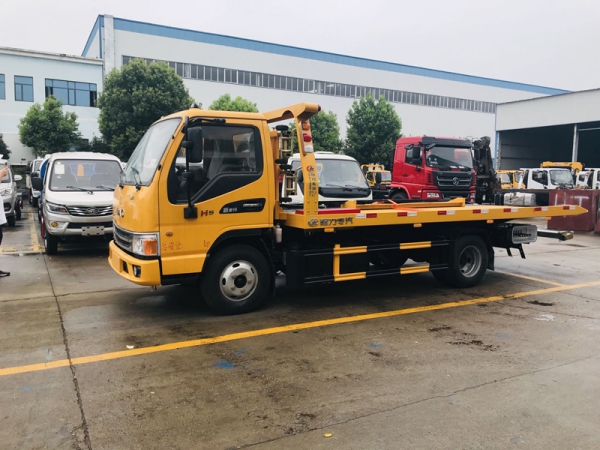 國六江淮康玲藍(lán)牌一拖二清障車