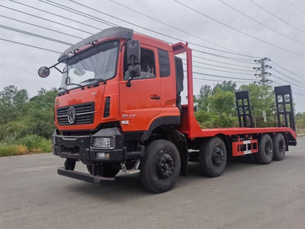 國六東風天龍前四后八平板運輸車,挖機拖車價格